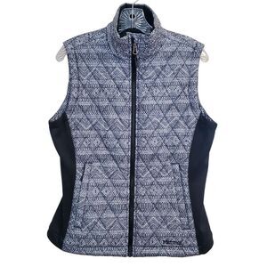 Marmot Vest Womens Size‎ M Black Aztec Classic Quilted Puffer Outdoor Ski Hiking
